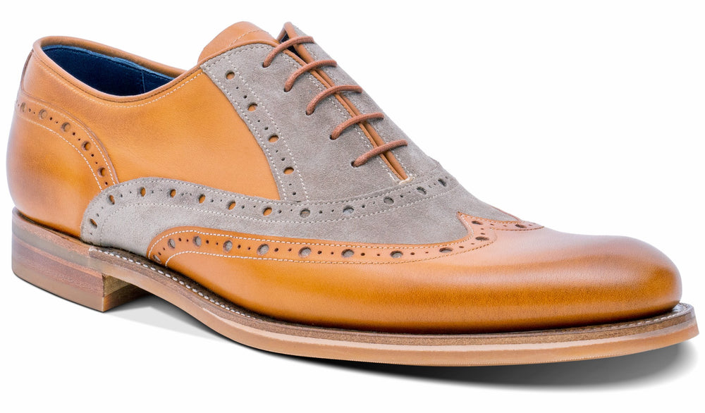 Abingdon - Cedar Calf/Parchment Suede | Barker Shoes
