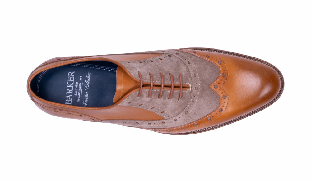 Abingdon - Cedar Calf/Parchment Suede | Barker Shoes
