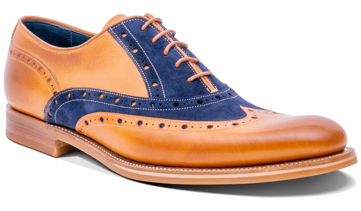 Abingdon - Cedar Calf/Navy Suede | Barker Shoes