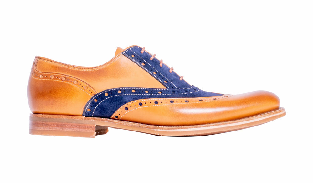 Abingdon - Cedar Calf/Navy Suede | Barker Shoes