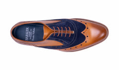 Abingdon - Cedar Calf/Navy Suede | Barker Shoes