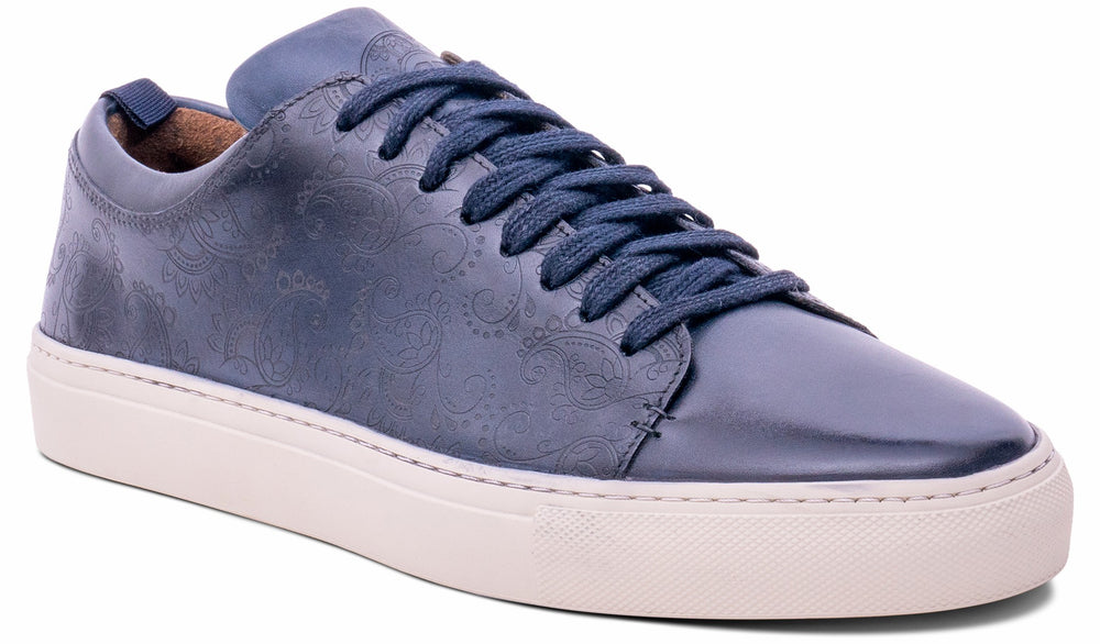 Paisely - Navy Hand Painted | Barker Shoes