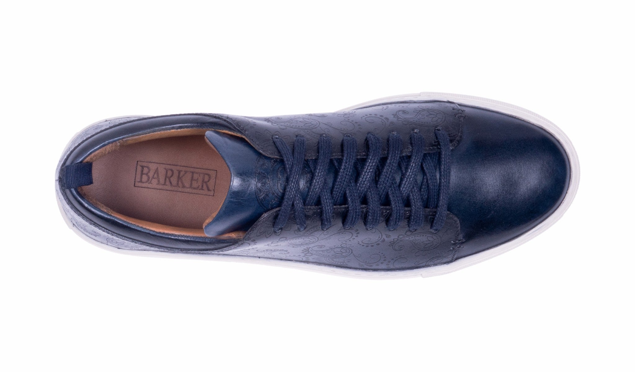 Paisely - Navy Hand Painted | Barker Shoes