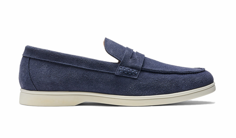 Santiago - Navy Suede White Sole | Barker Shoes