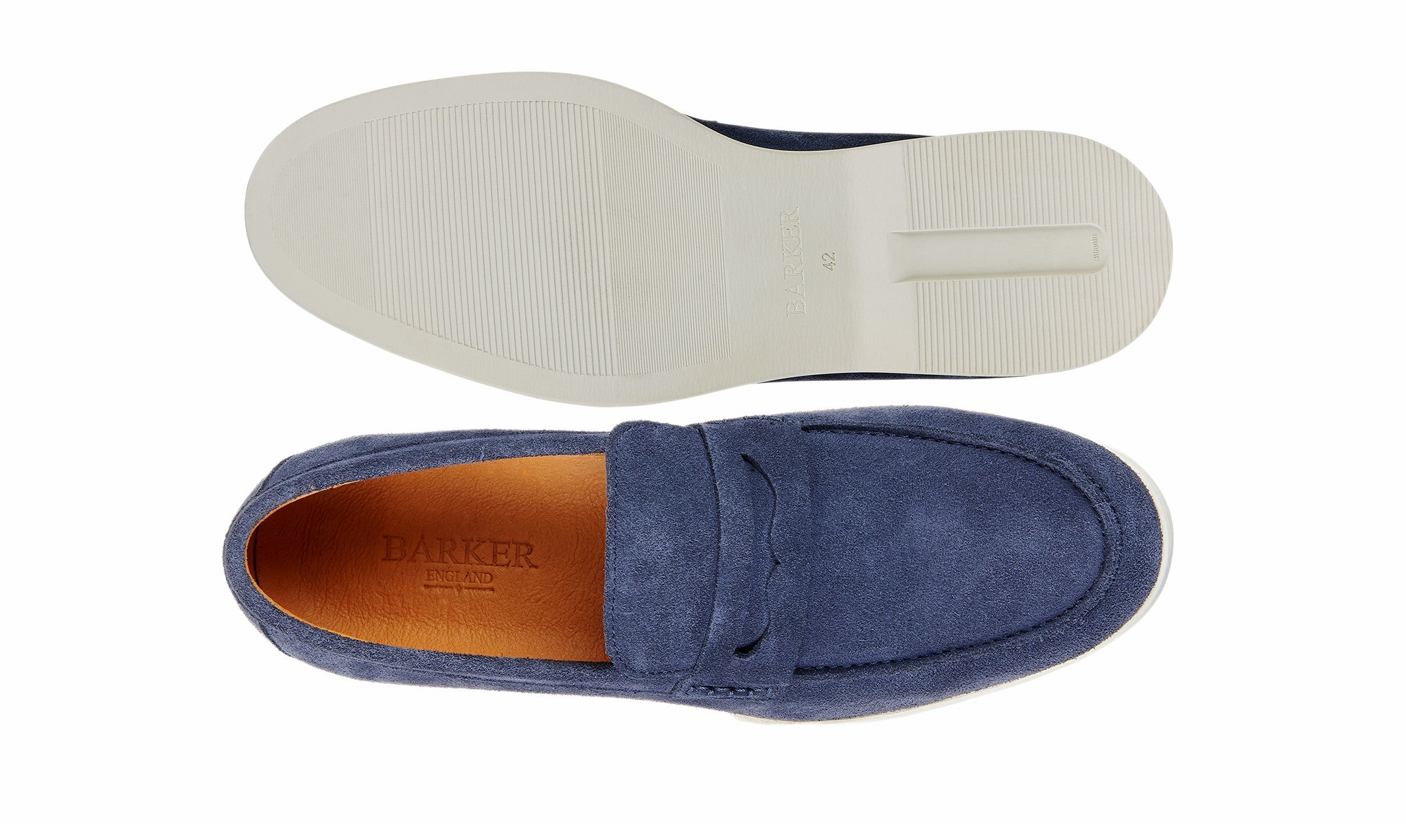 Santiago - Navy Suede White Sole | Barker Shoes