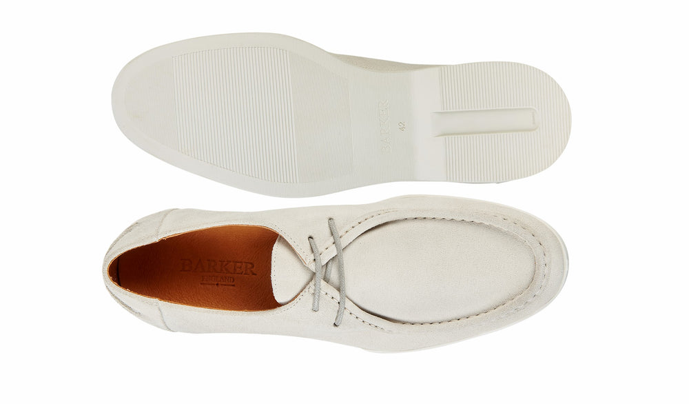 Vigo - White Suede White Sole | Barker Shoes