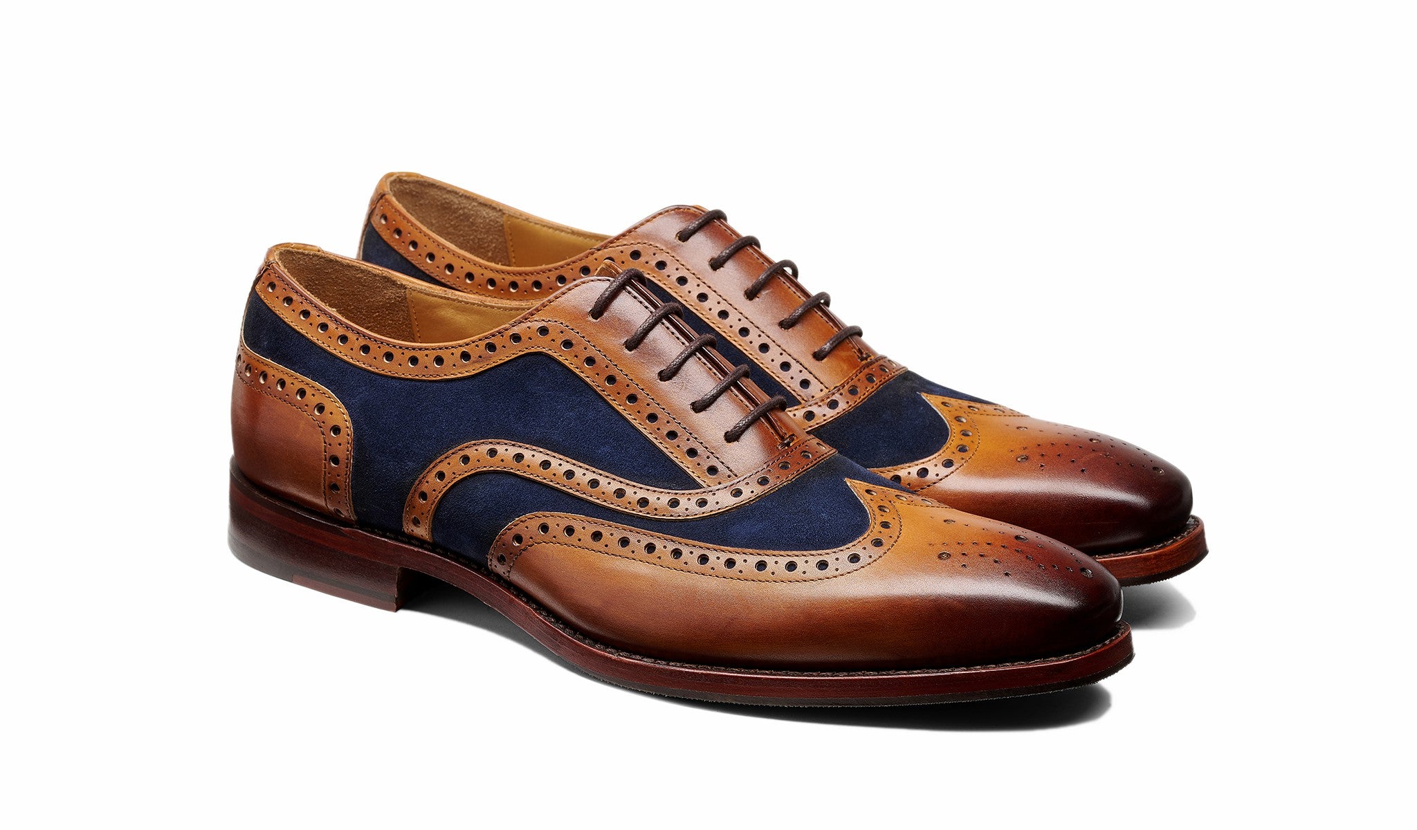 Keiran - Cedar Calf Navy Suede | Barker Shoes