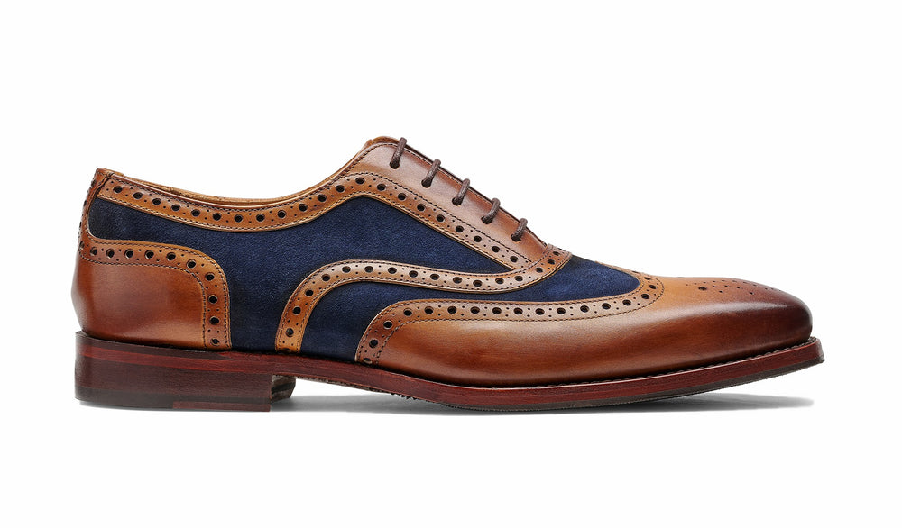 Keiran - Cedar Calf Navy Suede | Barker Shoes