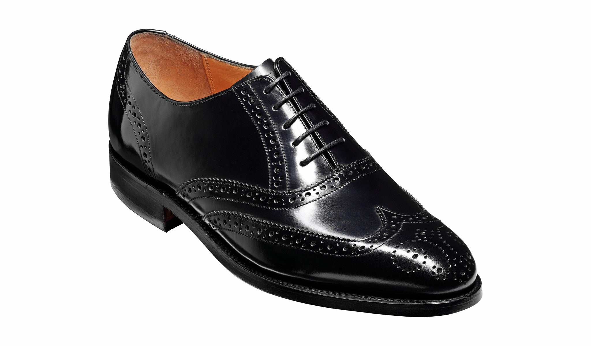 Albert - Black Hi-Shine Brogue | Barker Shoes