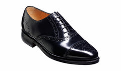 Alfred - Black Hi-Shine Brogue Cap Toe | Barker Shoes