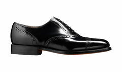 Alfred - Black Hi-Shine Brogue Cap Toe | Barker Shoes