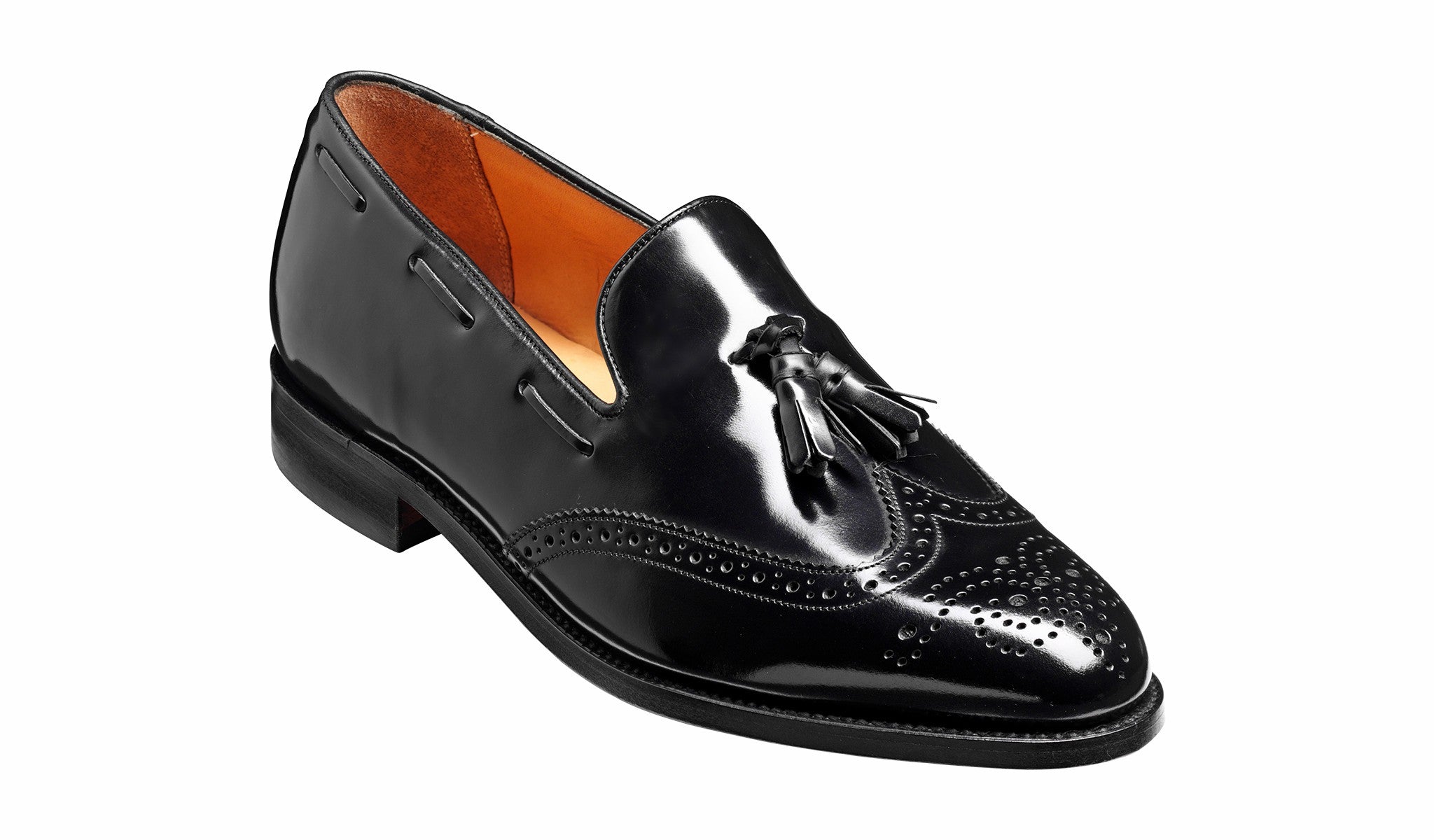 Clive - Black Hi-Shine Wingtip Loafer | Barker Shoes
