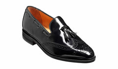 Clive - Black Hi-Shine Wingtip Loafer | Barker Shoes