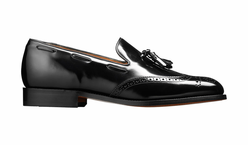 Clive - Black Hi-Shine Wingtip Loafer | Barker Shoes