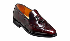 Clive - Burgundy Hi-Shine Wingtip Loafer Shoe | Barker Shoes