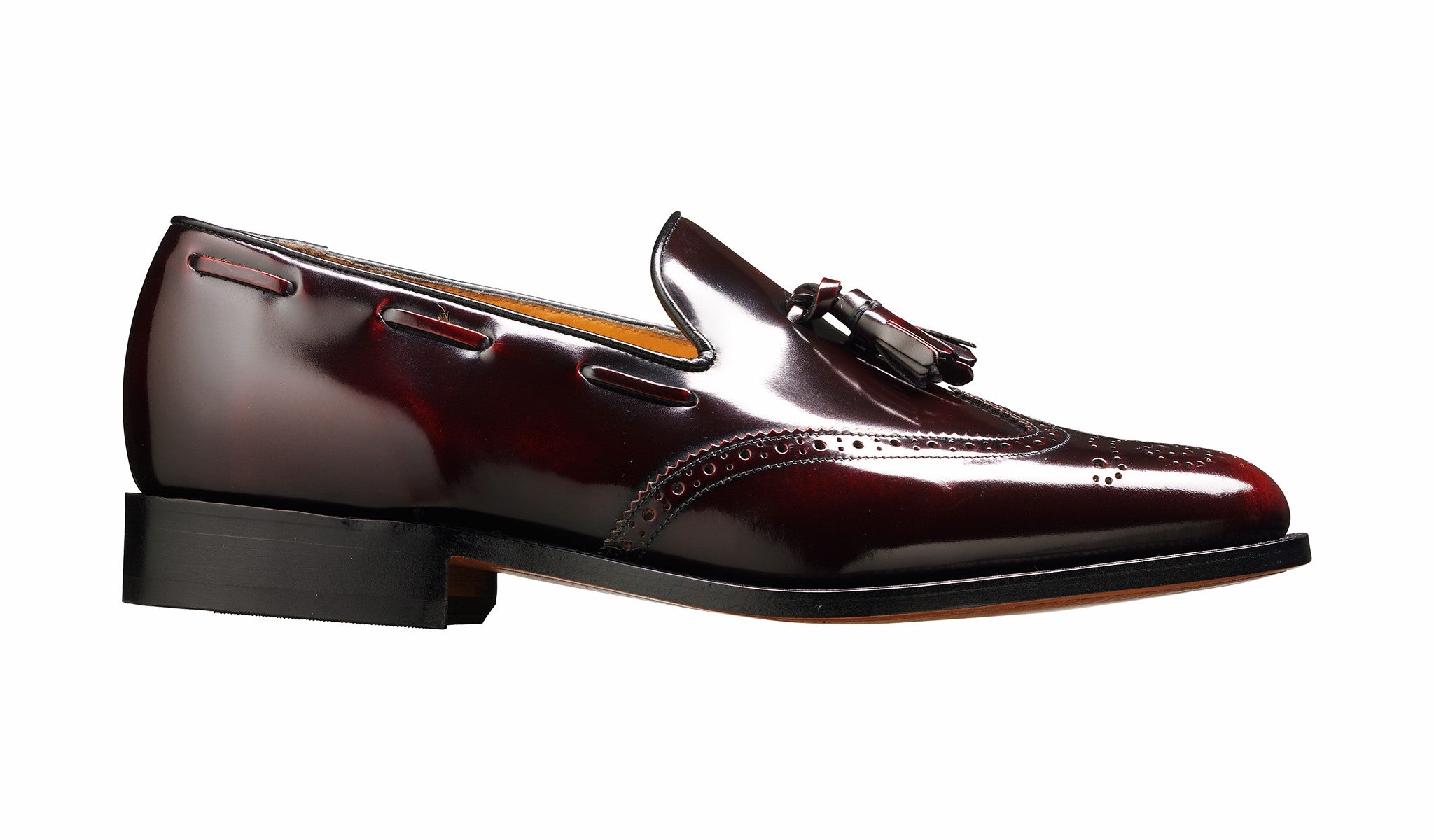 Clive - Burgundy Hi-Shine Wingtip Loafer Shoe | Barker Shoes