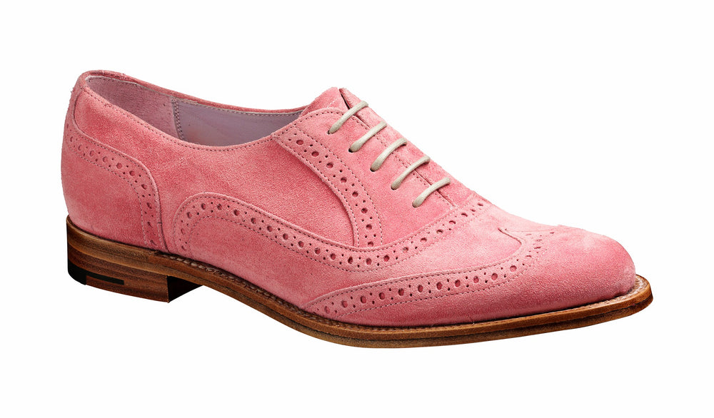 Freya - Pink Suede Women Brogue Shoe | Barker Shoes