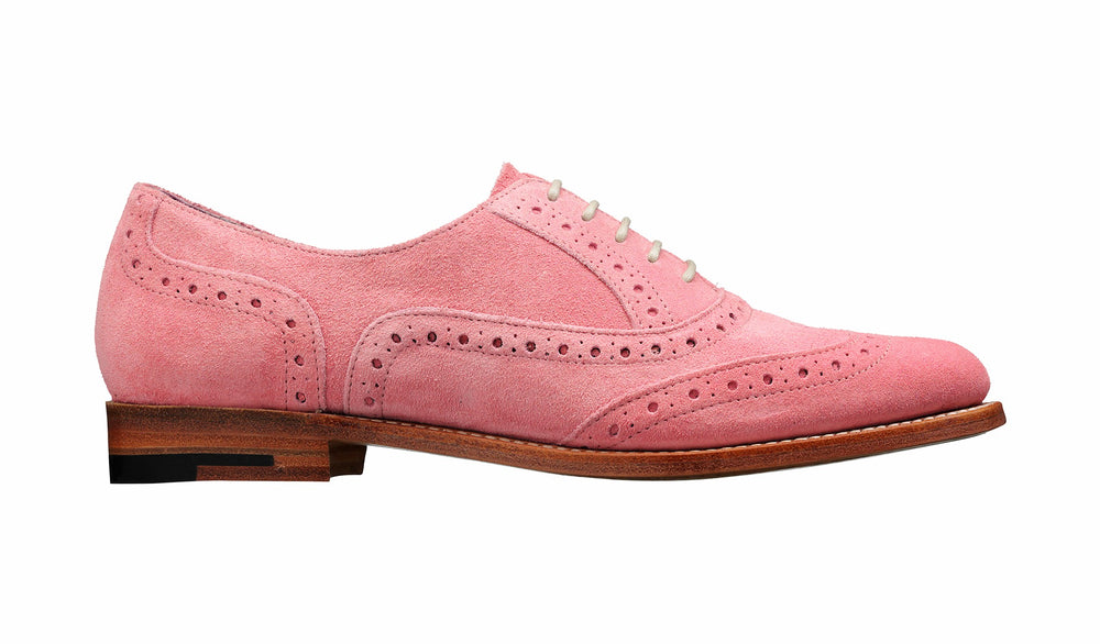 Freya - Pink Suede Women Brogue Shoe | Barker Shoes