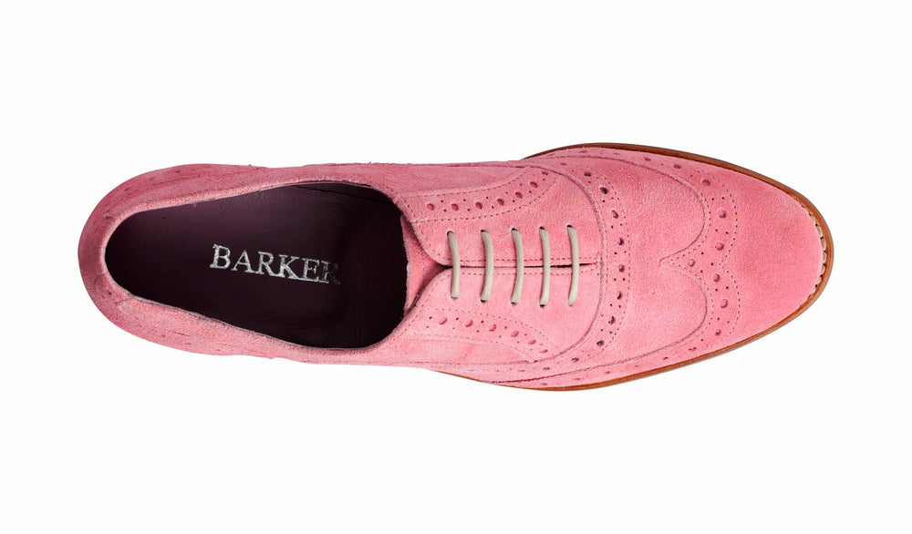 Freya - Pink Suede Women Brogue Shoe | Barker Shoes