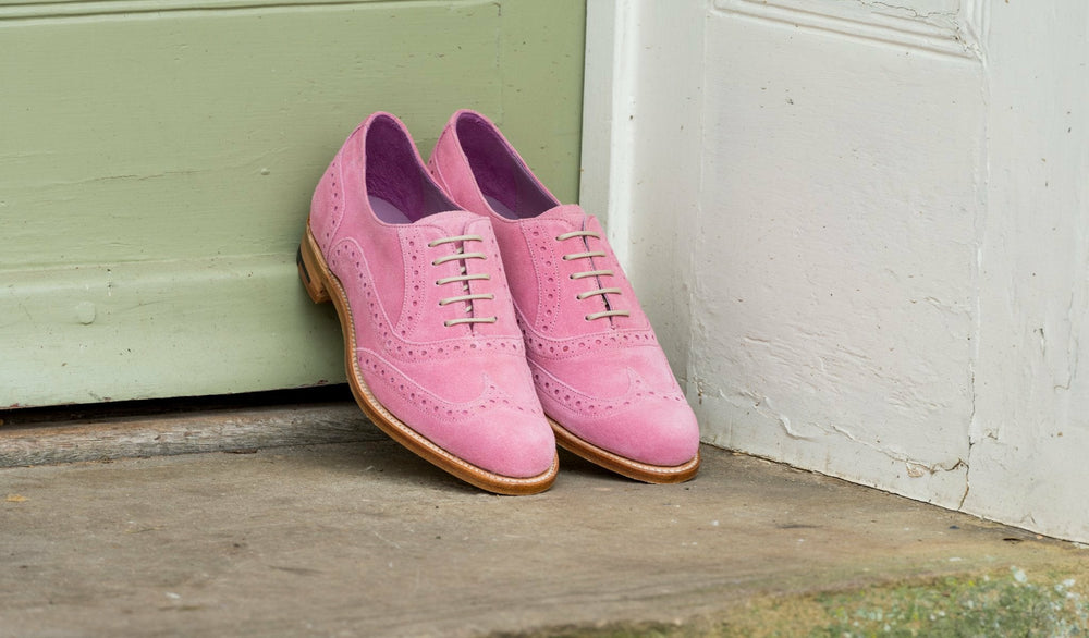 Freya - Pink Suede Women Brogue Shoe | Barker Shoes