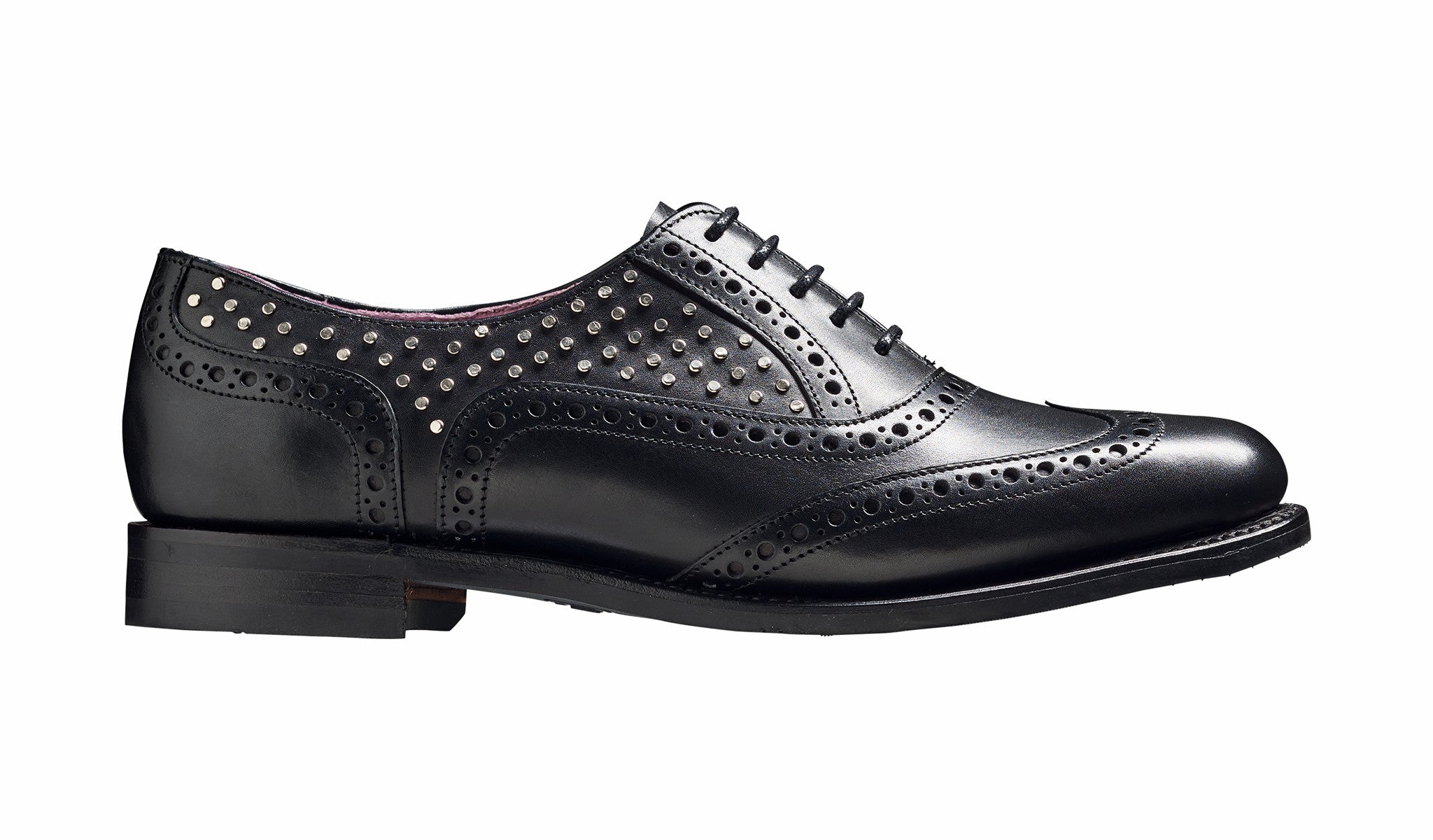 Freya - Black Calf / Studs Womens Brogues | Barker Shoes
