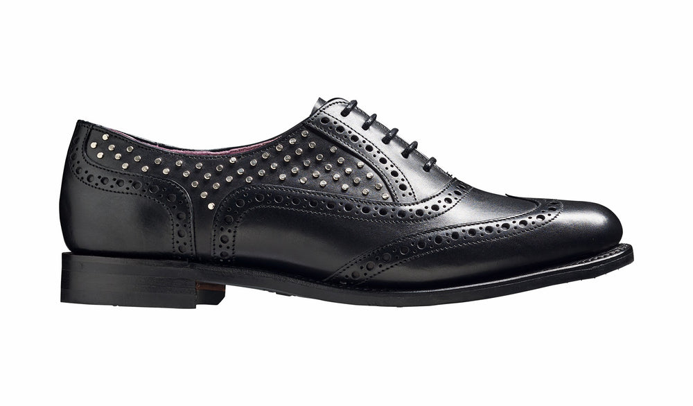 Freya - Black Calf / Studs Womens Brogues | Barker Shoes