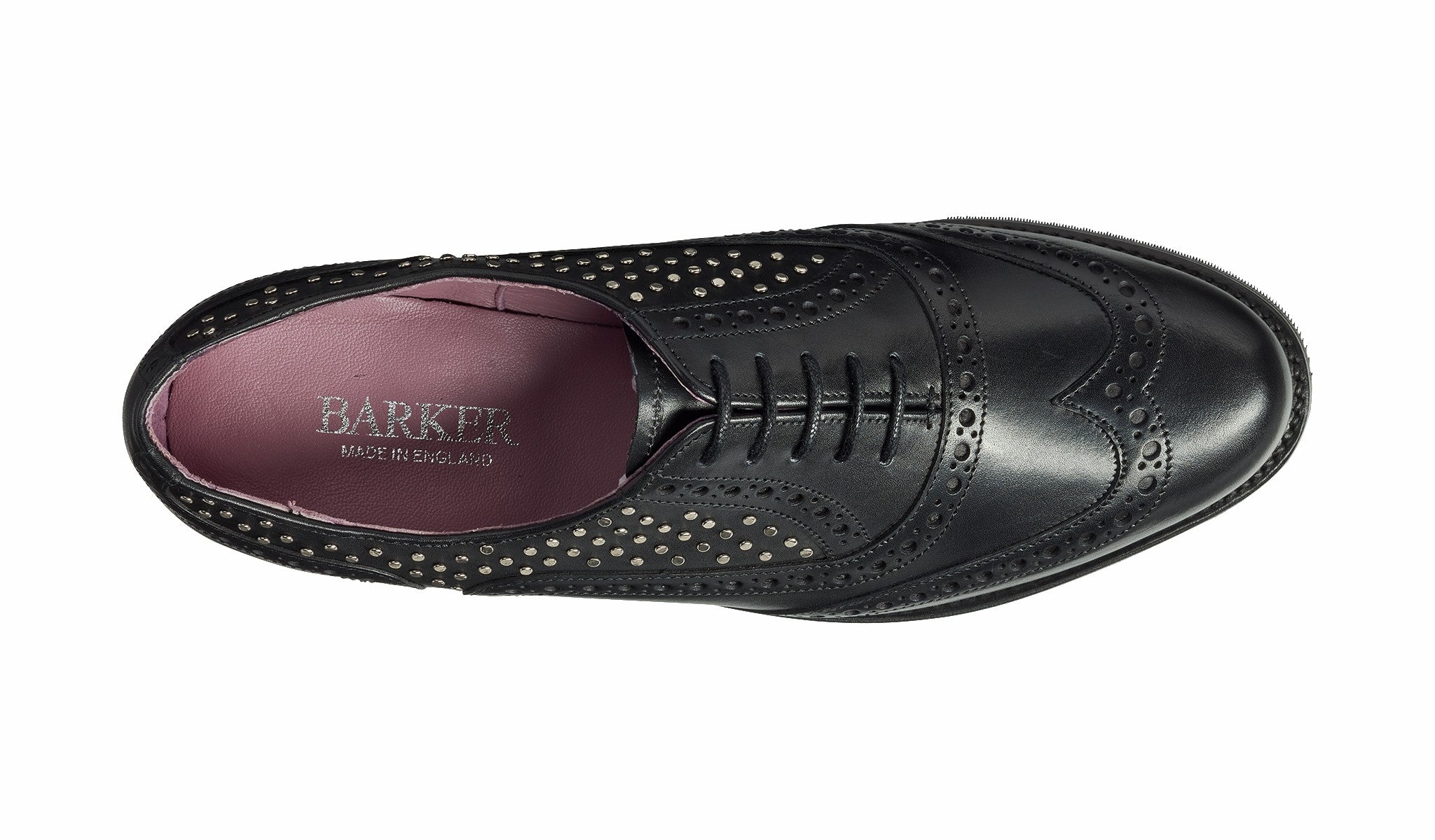 Freya - Black Calf / Studs Womens Brogues | Barker Shoes