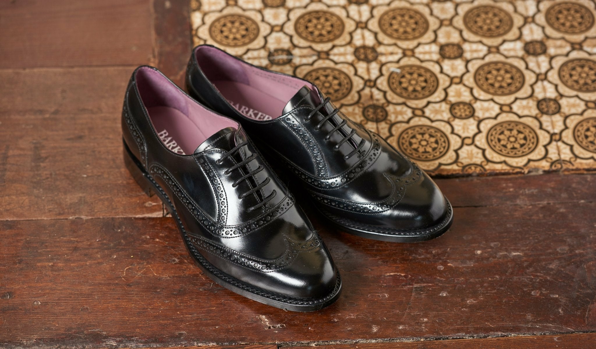 Freya - Walnut Calf / Brown Tweed Women Wingtip Shoe | Barker Shoes