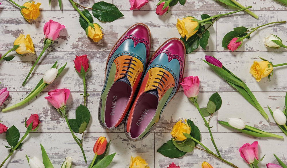 Fearne - Red Hand Painted Womens brogue Shoe | Barker Shoes