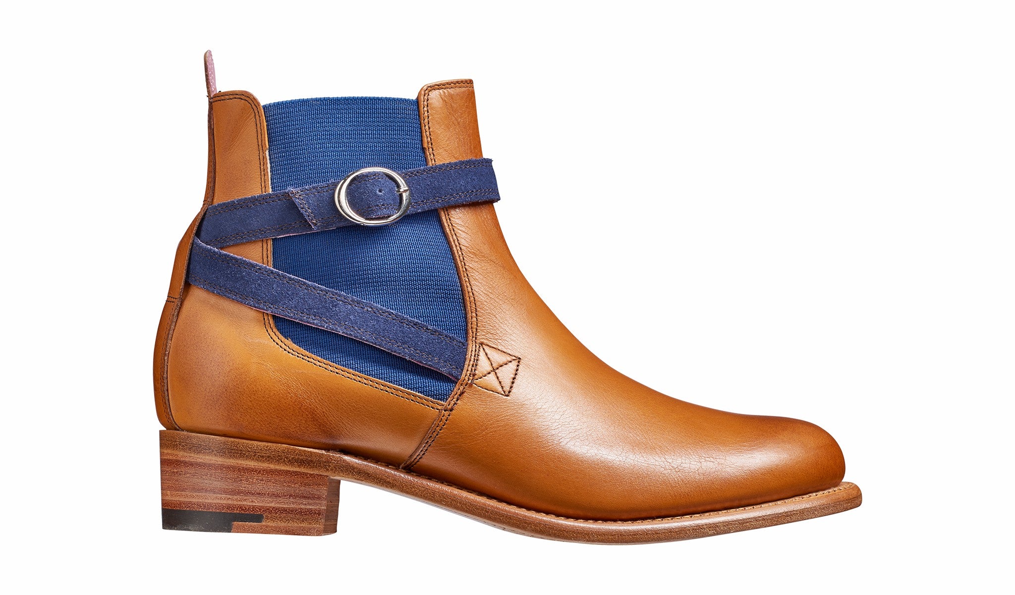 Alexandra - Cedar Calf / Blue Strap Suede Boot | Barker Shoes