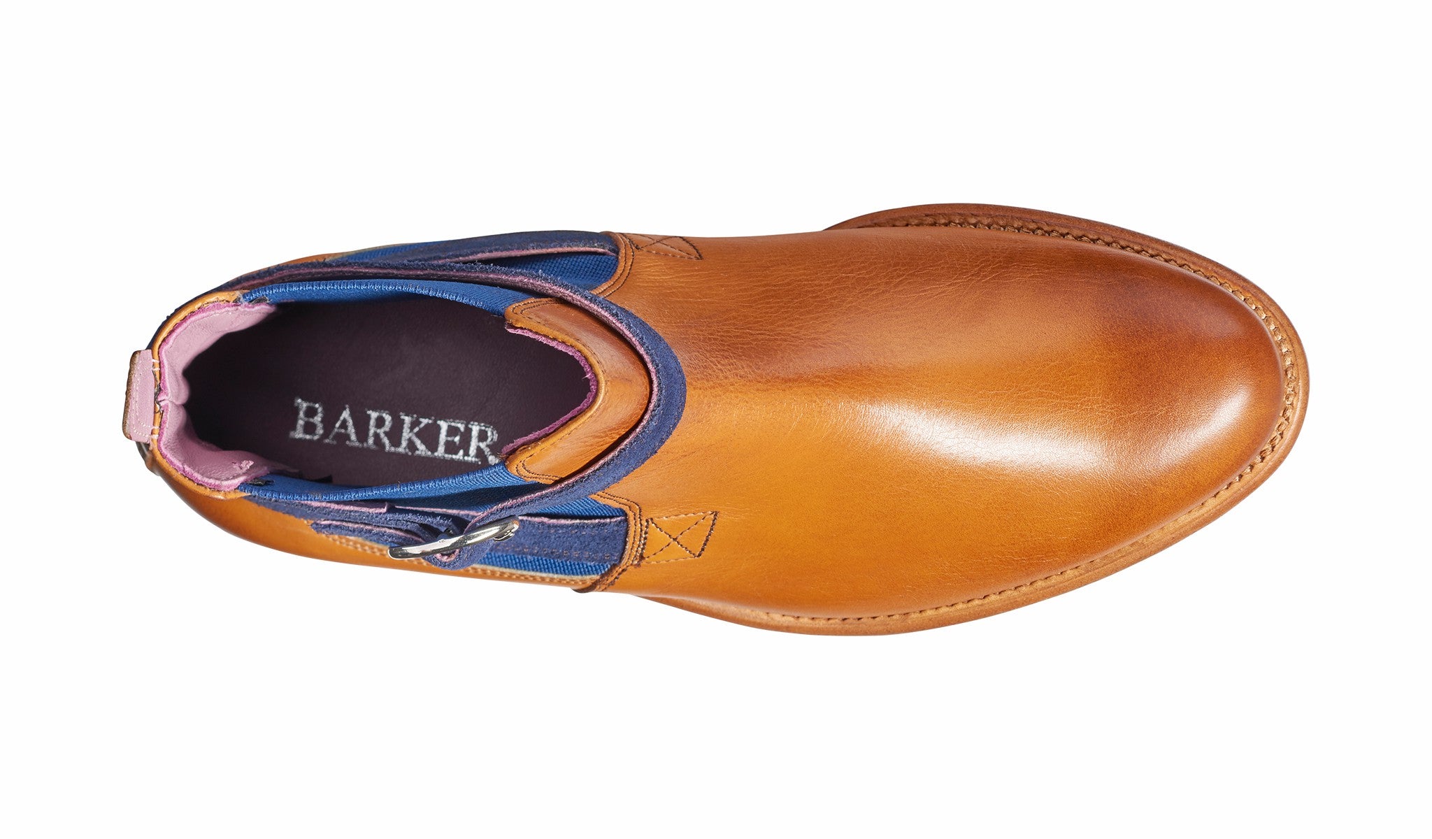 Alexandra - Cedar Calf / Blue Strap Suede Boot | Barker Shoes
