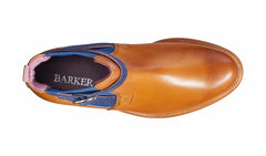 Alexandra - Cedar Calf / Blue Strap Suede Boot | Barker Shoes