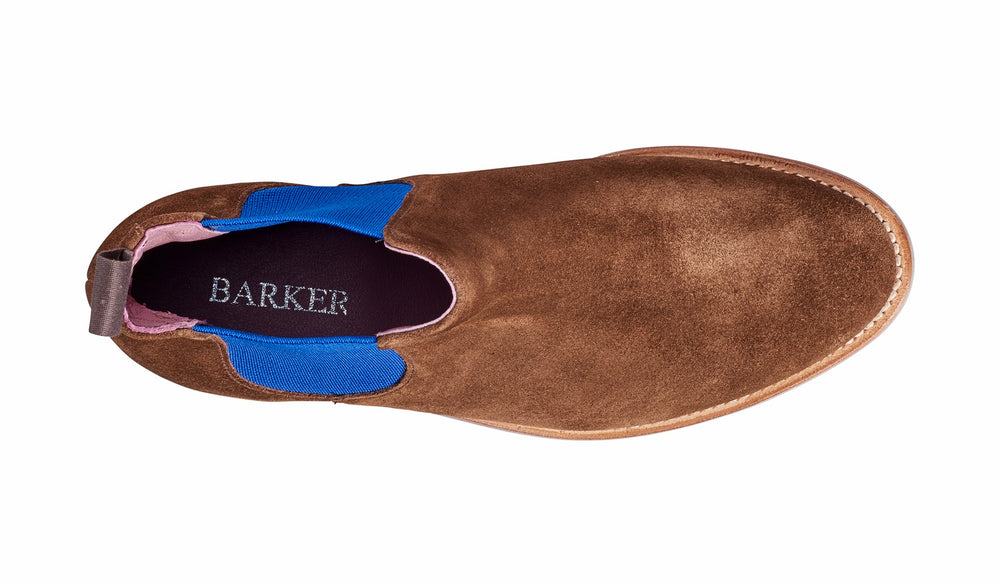 Violet - Castagnia Suede / Blue Elastic | Barker Shoes