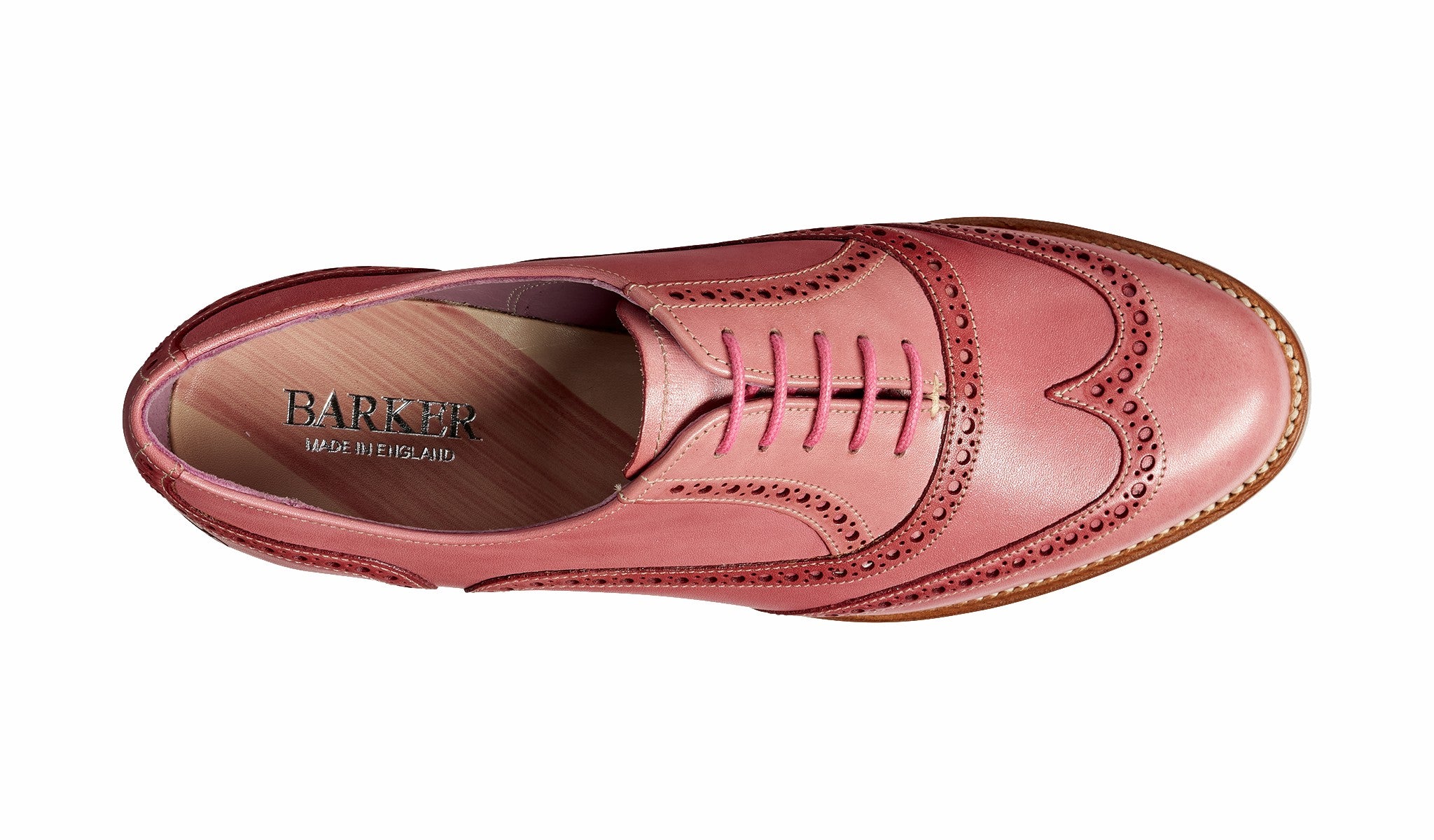 Santina - Pink / Glitter Crust Brogue | Barker Shoes