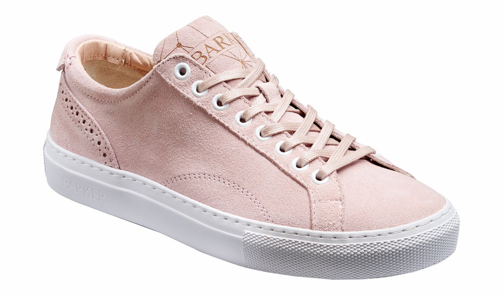 Isla - Pink Suede Womens Rubber Sole Sneaker Shoe | Barker Shoes