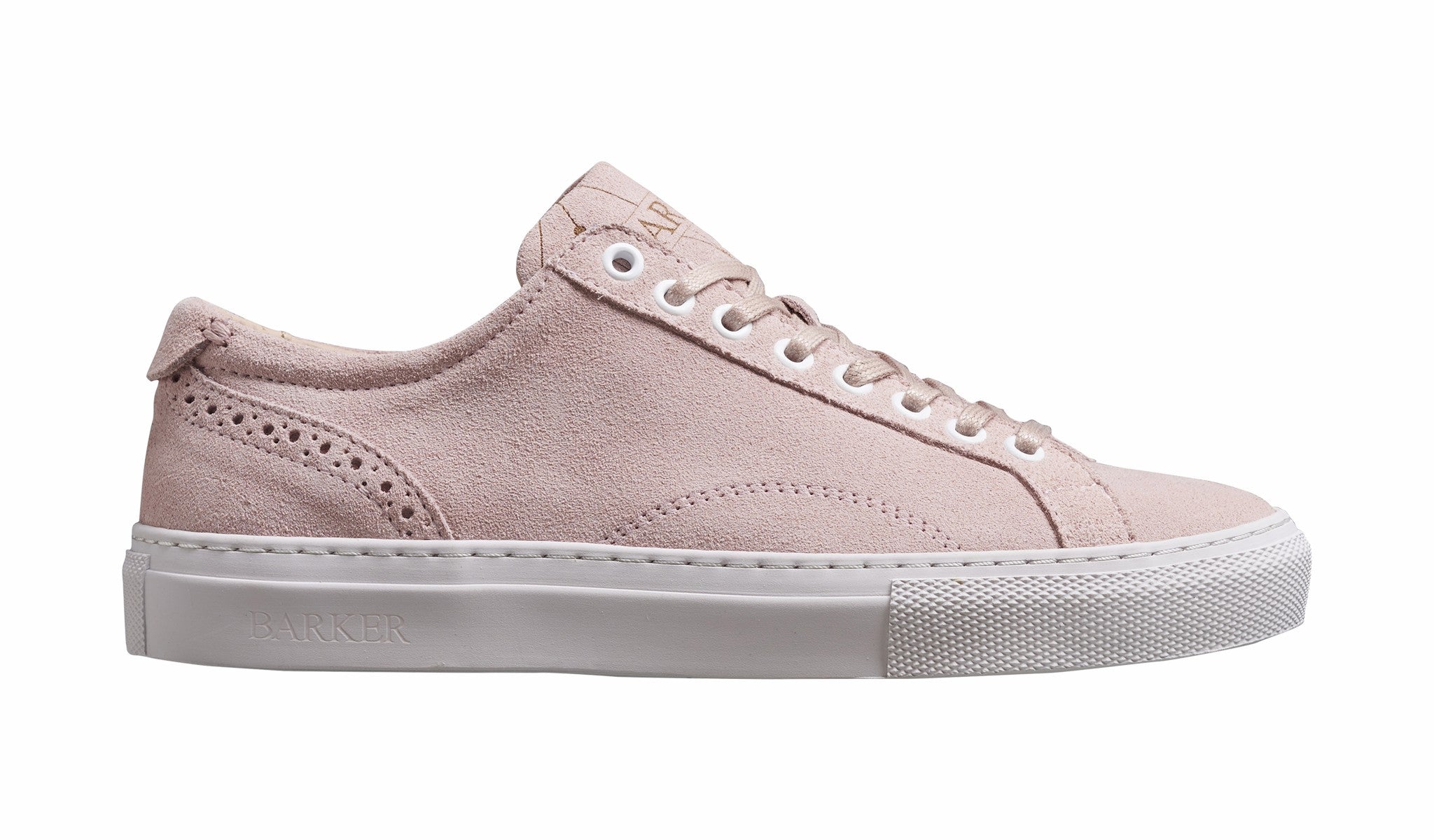 Isla - Pink Suede Womens Rubber Sole Sneaker Shoe | Barker Shoes