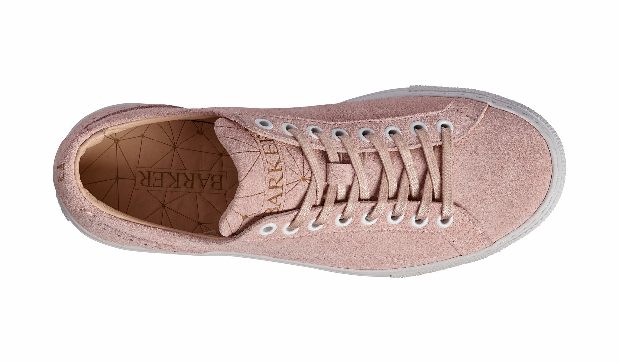 Isla - Pink Suede Womens Rubber Sole Sneaker Shoe | Barker Shoes