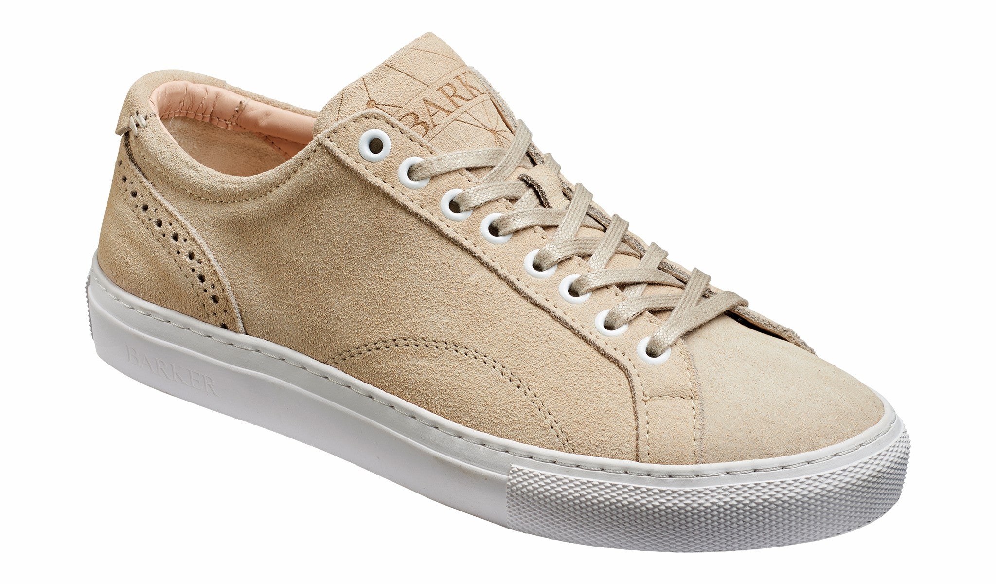 Isla - Beige Suede Hand Stitched Rubber Sole Sneaker | Barker Shoes