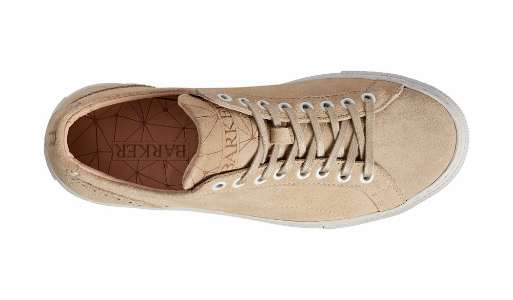 Isla - Beige Suede Hand Stitched Rubber Sole Sneaker | Barker Shoes