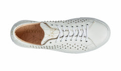 Isla - White Calf / Studs Womens Rubber Cup Sneaker Shoe | Barker Shoes