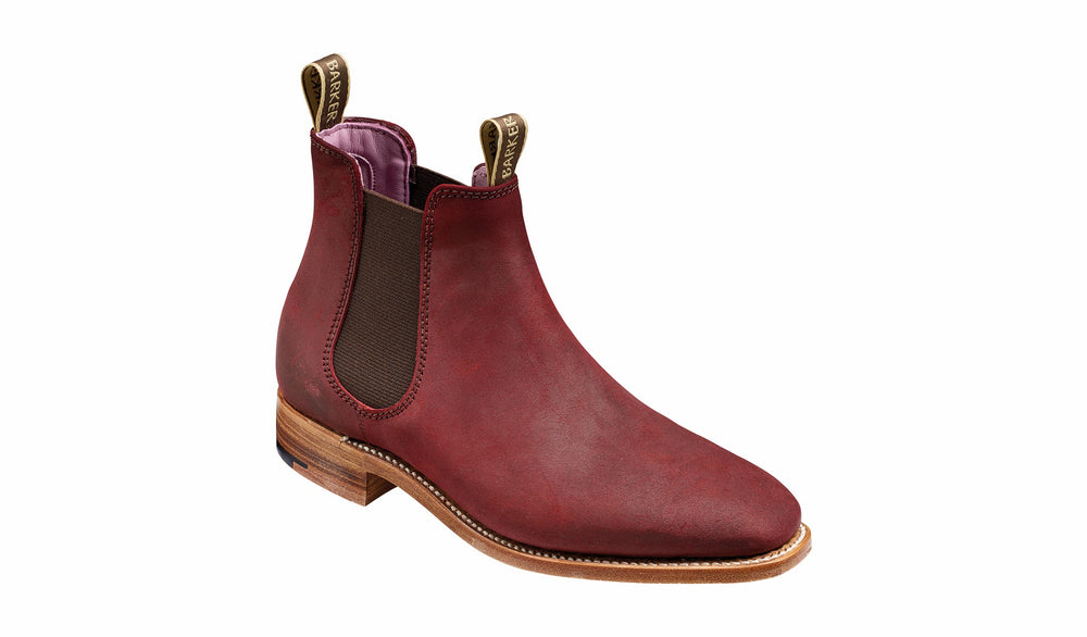 Gina - Plum Waxy Suede Women Chelsea boot | Barker Shoes