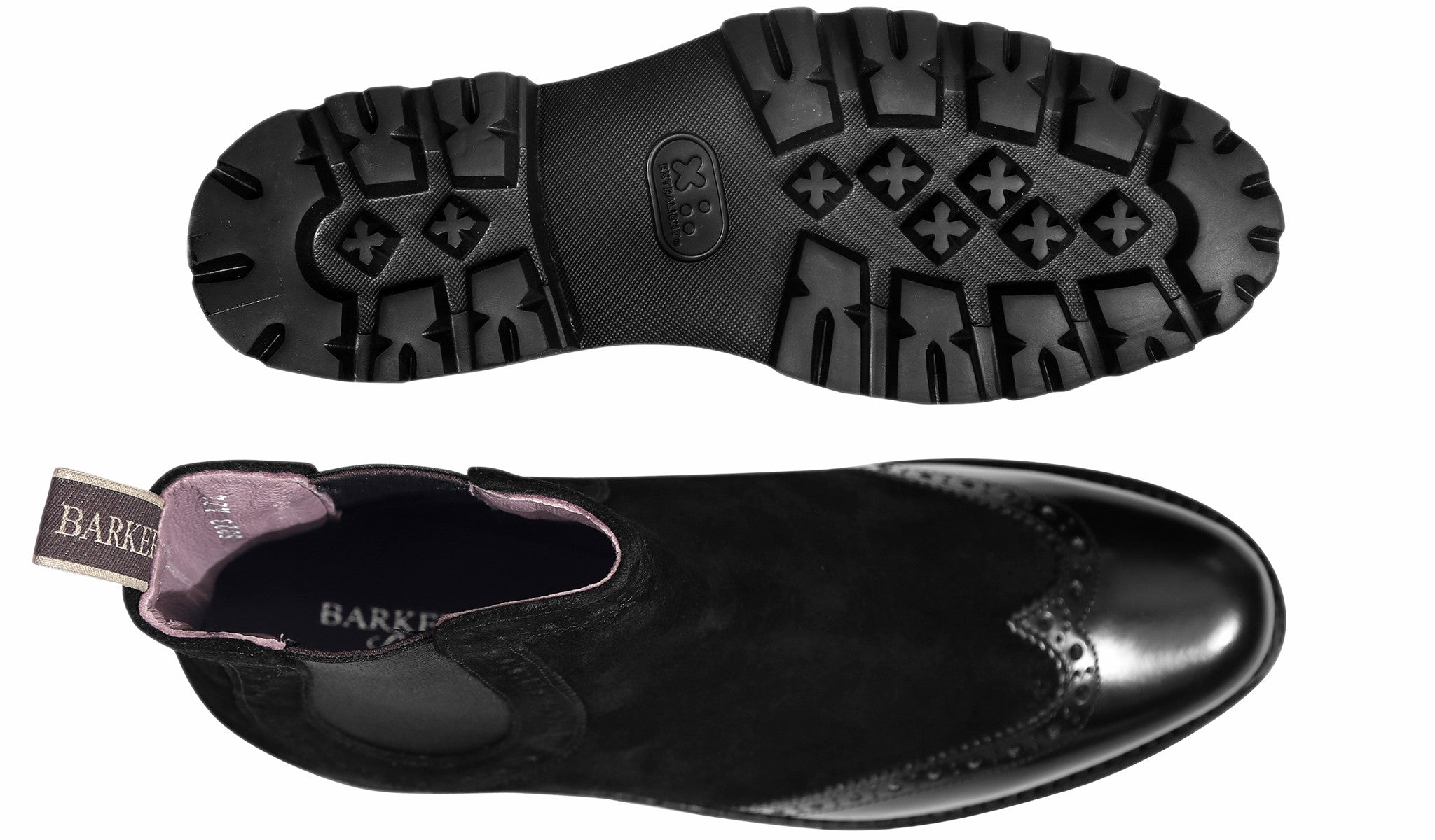 Jessie - Black Suede / Black Polish Wing | Barker Shoes
