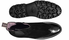 Jessie - Black Suede / Black Polish Wing | Barker Shoes